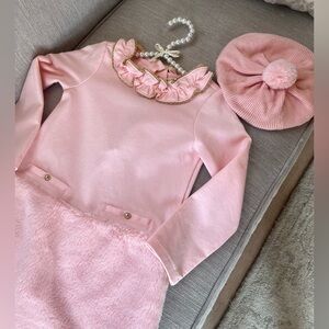 Beautiful janie and jack winter dress with beret.